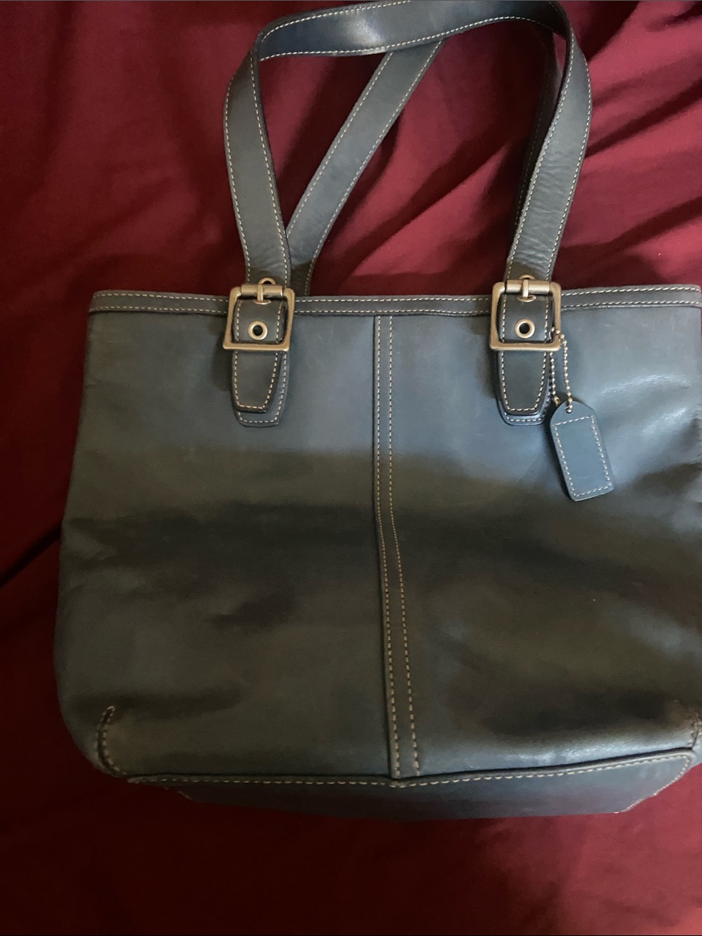 Beautiful blue leather Coach bag